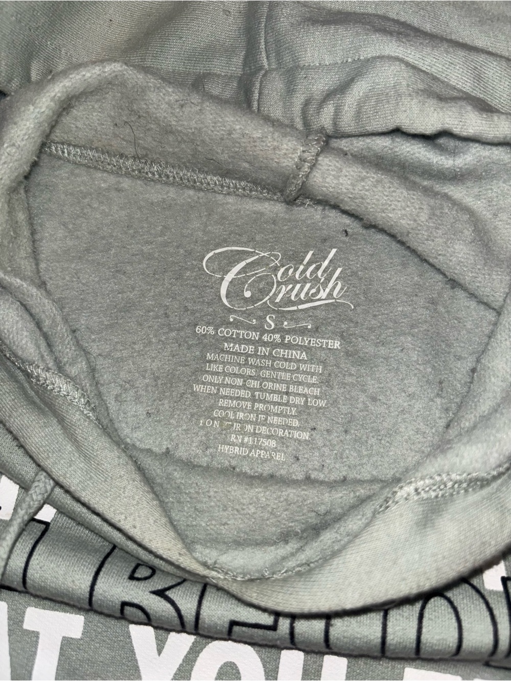 Cold Crush Sage Green Motivational Graphic Hoodie - Picture 5 of 5